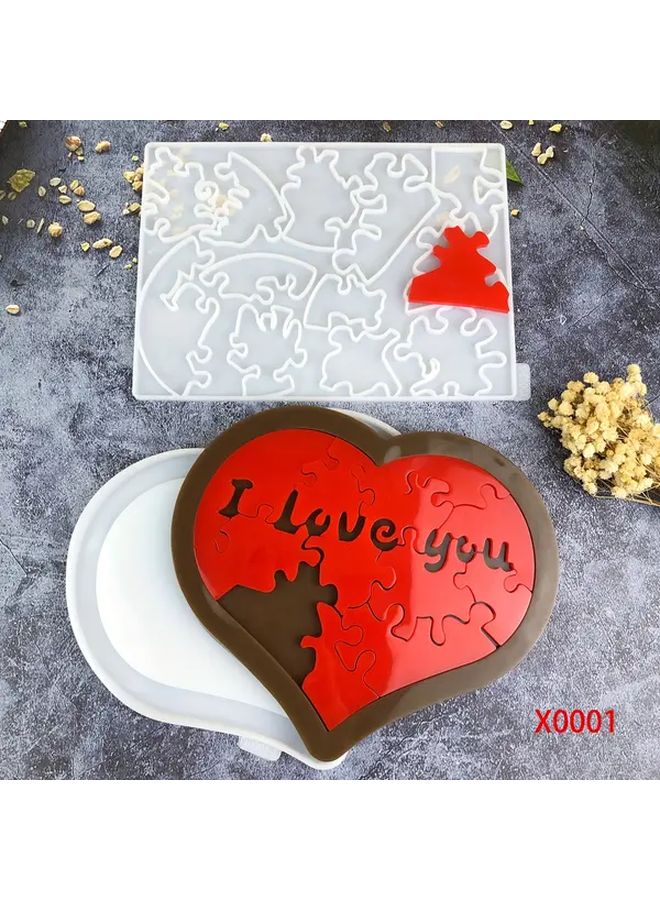 Heart Puzzle Silicone Molds Set Of 2 DIY Resin Casting Valentine Gift For Adults Kids - Image 4