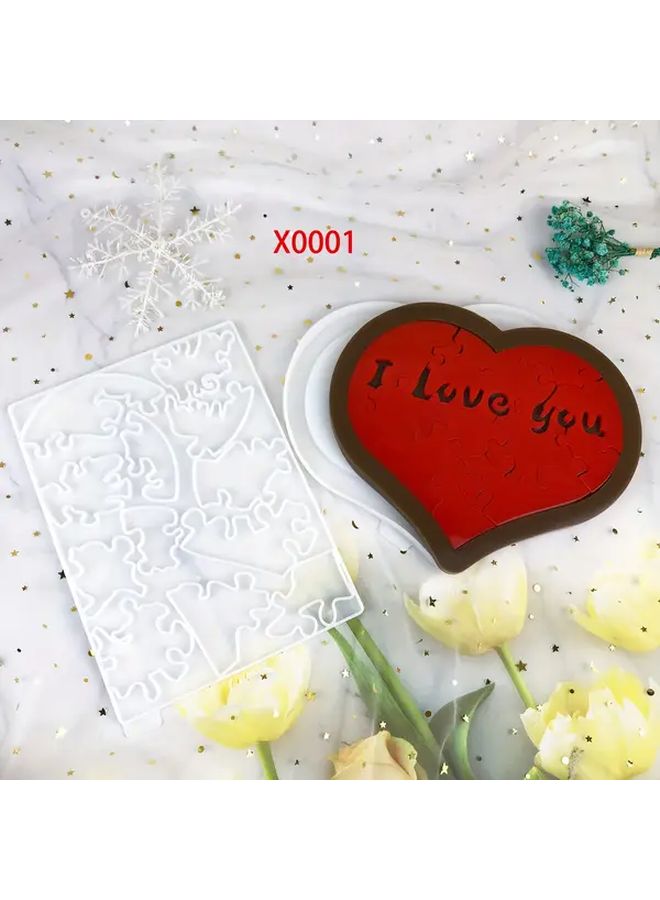 Heart Puzzle Silicone Molds Set Of 2 DIY Resin Casting Valentine Gift For Adults Kids - Image 3