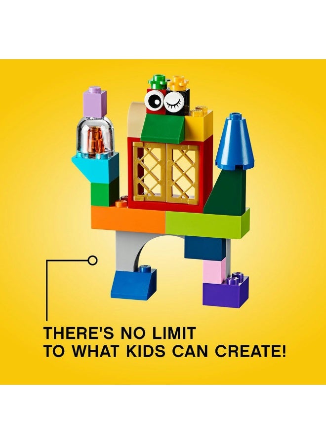 LEGO Classic Large Creative Brick Storage Box Set, Building Toys for 4 Plus Year Old Boys & Girls, Creative Construction Kit with Windows, Doors, Wheels and a Green Baseplate, Gift for Kids 10698 (790 pieces) - Image 5