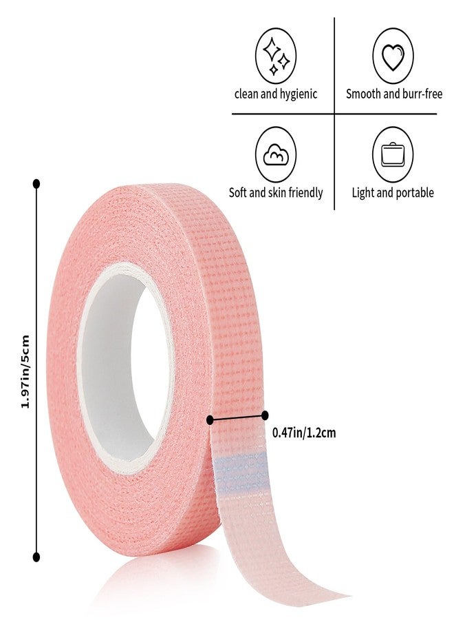 Flezoo 8 Rolls Lash Tape, 9m/10 Yard Pink Adhesive Breathable Fabric Eyelash Makeup Eye Tape for Eyelash Extensions Supplies - Image 2