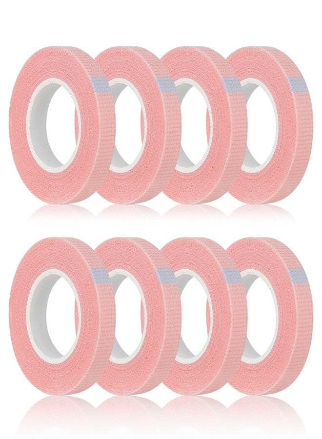 Flezoo 8 Rolls Lash Tape, 9m/10 Yard Pink Adhesive Breathable Fabric Eyelash Makeup Eye Tape for Eyelash Extensions Supplies - Image 1