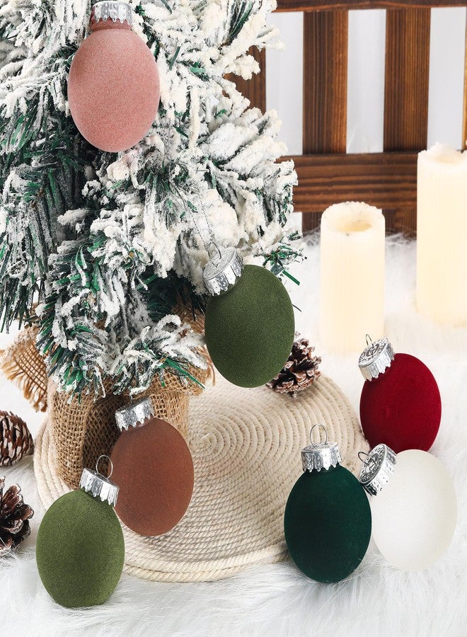 PullCrease 24 Pcs Velvet Christmas Ornaments 2.36 Inch Neutral Shatterproof Plastic Velvet Balls Flocked Ornaments for Christmas Tree Hanging Decorations (Multicolored) - Image 5