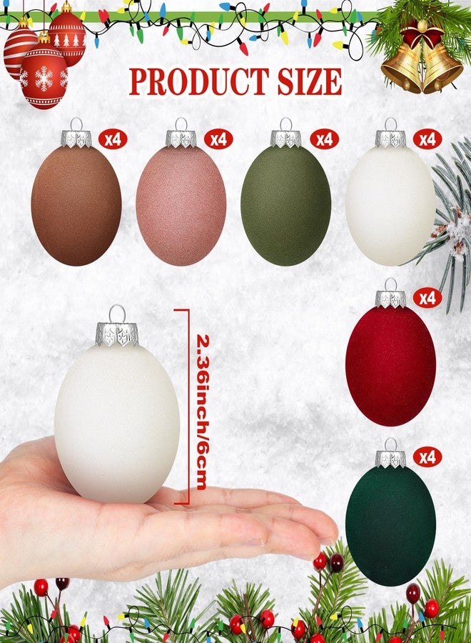 PullCrease 24 Pcs Velvet Christmas Ornaments 2.36 Inch Neutral Shatterproof Plastic Velvet Balls Flocked Ornaments for Christmas Tree Hanging Decorations (Multicolored) - Image 3