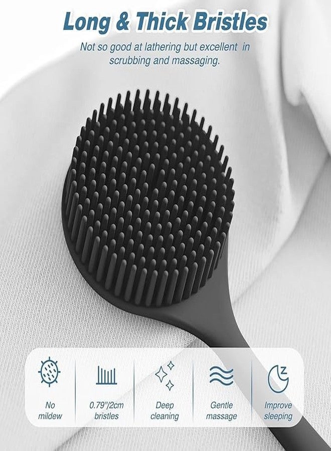 Copelle Premium Soft Silicone Back Scrubber Shower Bath Body Brush with Long Handle Dirt_Removal Back Scrubber | BPA-Free | for Men and Women (Multi Color) (Pack of 1) - Image 3