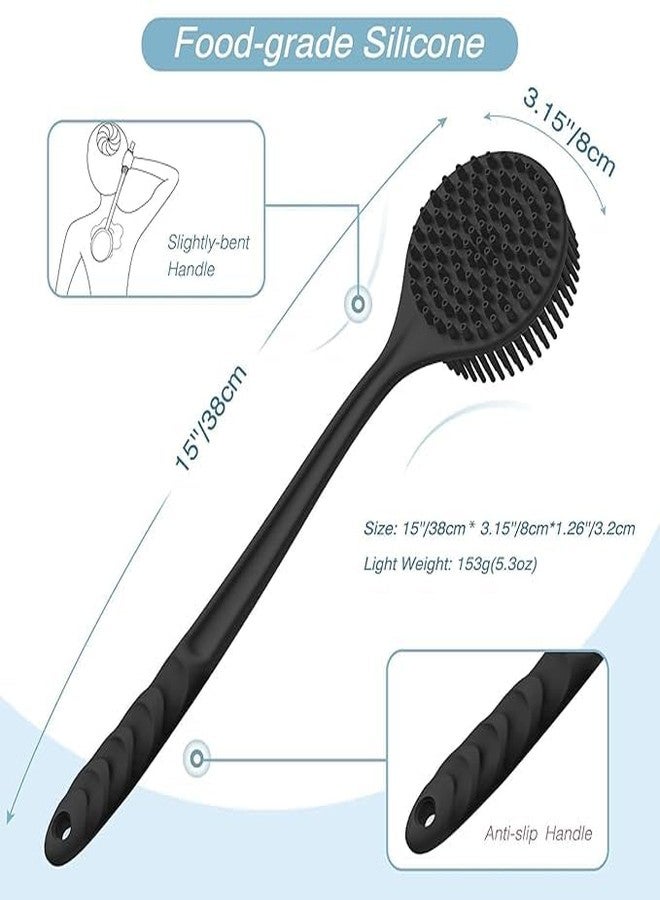 Copelle Premium Soft Silicone Back Scrubber Shower Bath Body Brush with Long Handle Dirt_Removal Back Scrubber | BPA-Free | for Men and Women (Multi Color) (Pack of 1) - Image 4