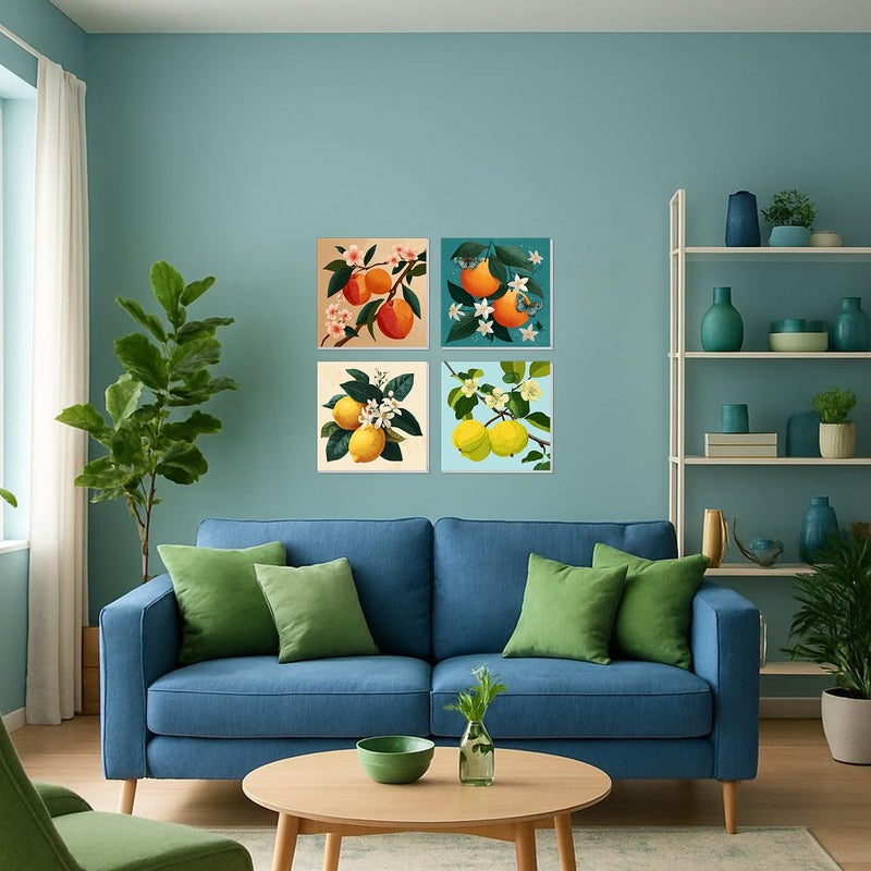 Banket 4 Pack Framed Paint By Numbers Kit for Adults Beginner Fruit Adult Paint By Number Kits on Canvas Green Plant Painting By Numbers for Adults with Frame Diy Painting Kits for Home Wall Art 8x8 Inch - Image 5