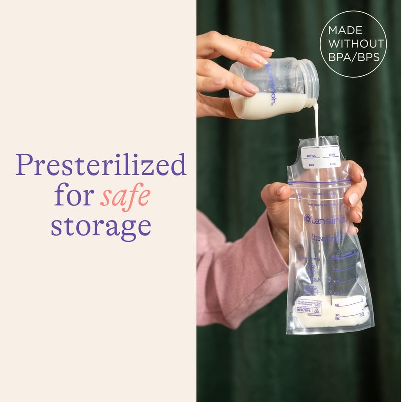 Lansinoh Breastmilk Storage Bags, 100 Count, Baby Essentials, Fast Freeze & Thaw Breast Milk Bags for Baby Bottle Feeding, Superior Strength & Stretch, 6 Ounce - Image 5