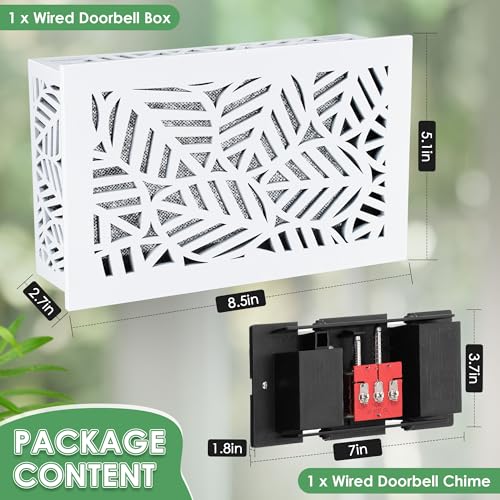 Saillong Wired Doorbell Chime Upgrade Thickness Wooden Chime Box for Home Wall Inside Compatible with Regular 16V 10VA Doorbell Button and Transformer Two Loud Sounds White - Image 3