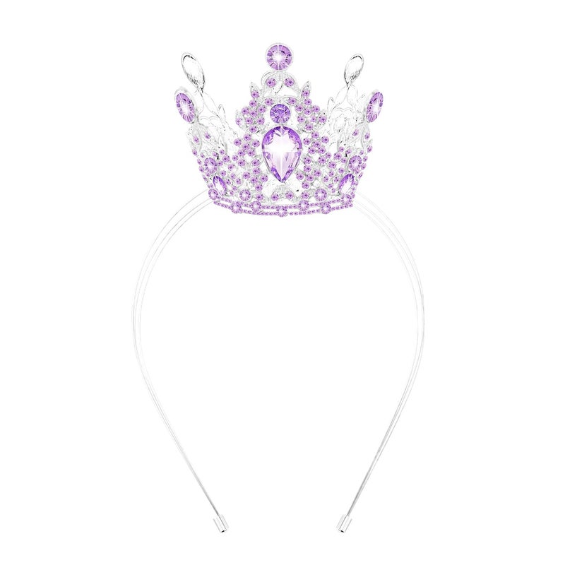 VELSCRUN Purple Crystal Tiara Headband, Crowns for Women, Princess Girls Tiaras, Royal Queen Crown Princess Quinceanera Headpieces for Birthday Prom Bride Wedding Pageant Party Hair Band - Image 1