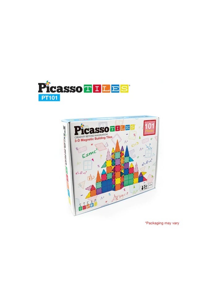 PicassoTiles Magnetic 3D Blocks 101-Pieces, Building Blocks, Educational Toy Set, Construction Building Kit For Child Brain Development  - Image 1