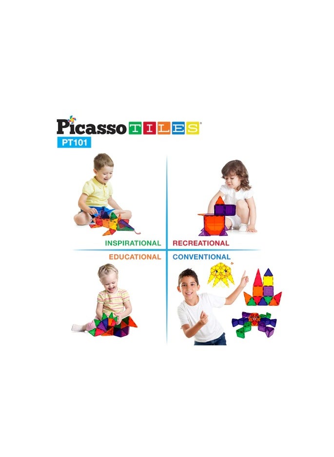 Magnetic 3D Blocks 101-Pieces, Building Blocks, Educational Toy Set, Construction Building Kit For Child Brain Development