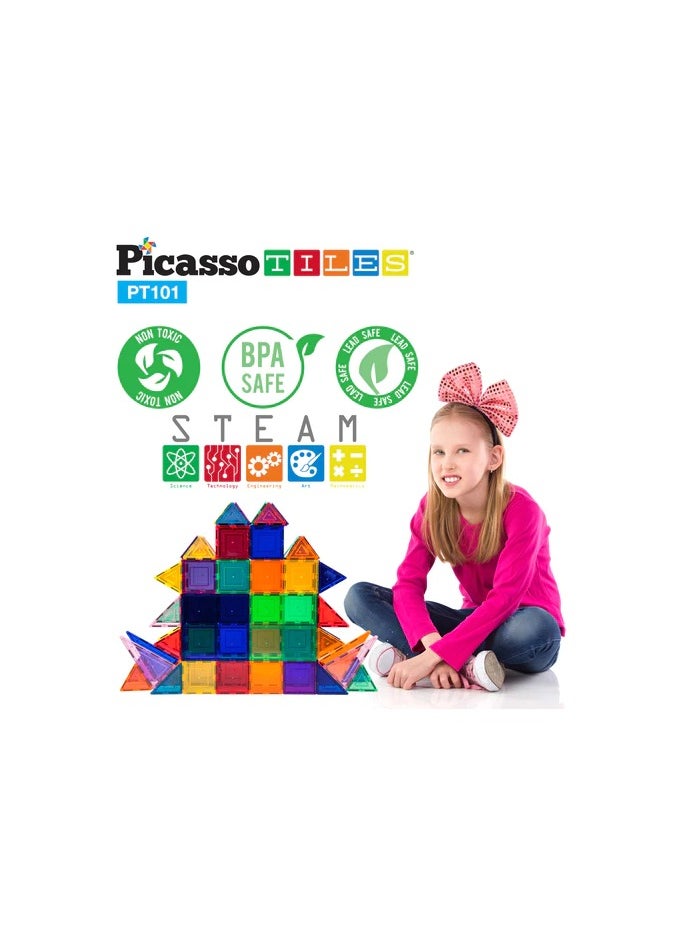 Magnetic 3D Blocks 101-Pieces, Building Blocks, Educational Toy Set, Construction Building Kit For Child Brain Development