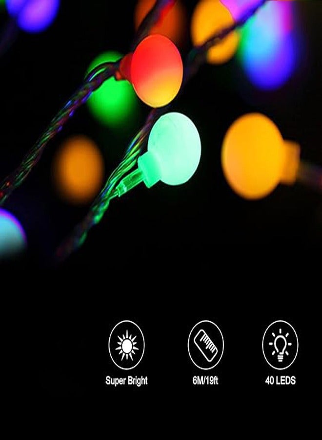 ZCM-HAPPY Decorative LED Low Voltage Round Ball Lights String Multicolour for Indoor and Outdoor 20 Meters 200 Lights Plug-In Type  - Image 3