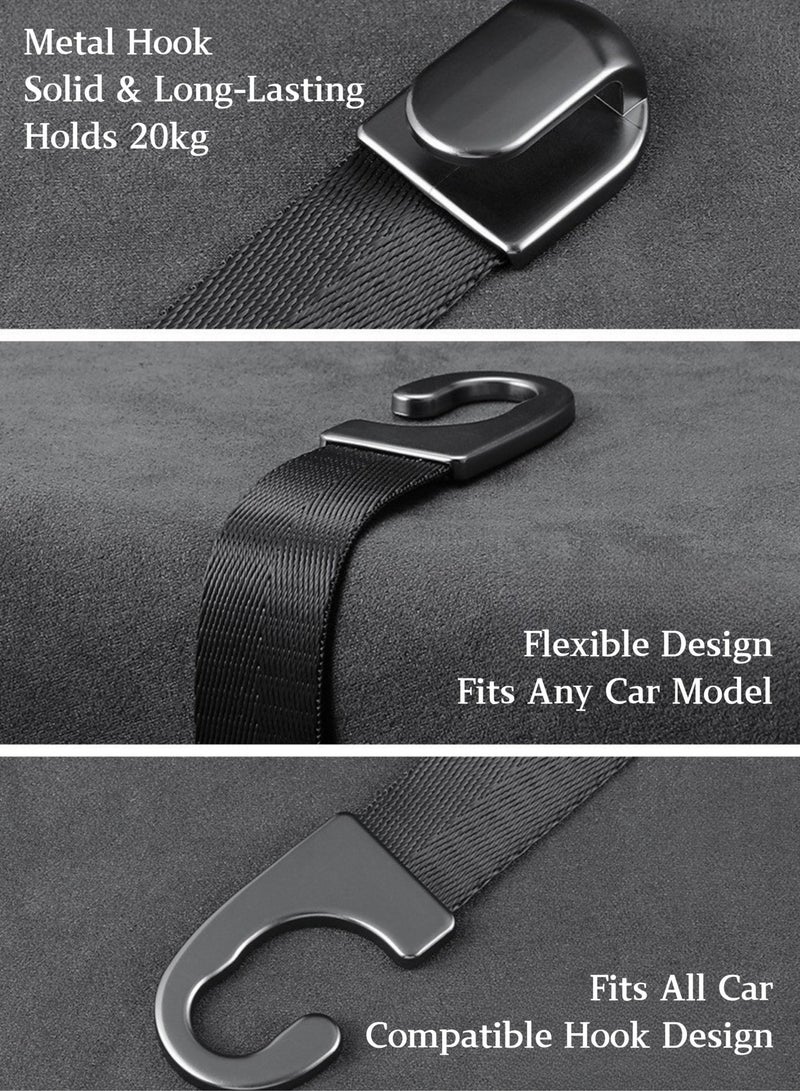 Heavy Duty Nylon Car Hook for Purses & Bags - 20kg Capacity Headrest Hanger with Metal Core, Black - Image 4