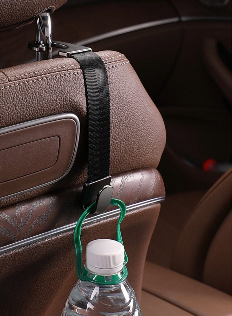 Heavy Duty Nylon Car Hook for Purses & Bags - 20kg Capacity Headrest Hanger with Metal Core, Black - Image 2