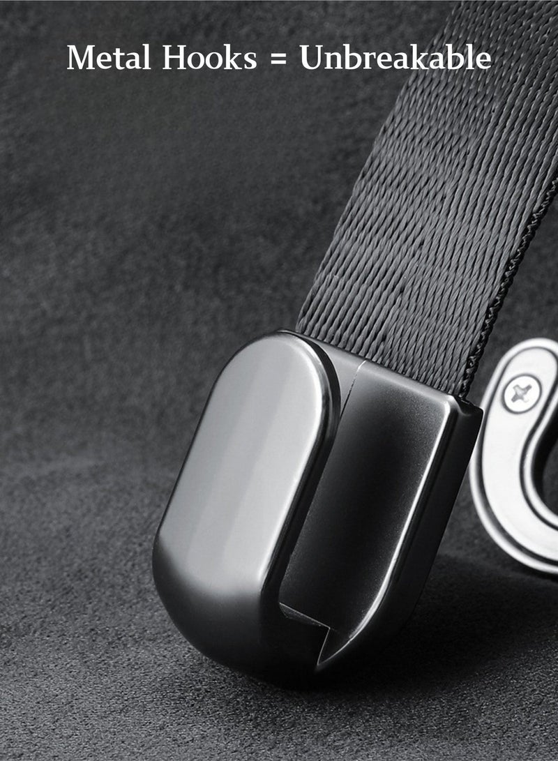 Heavy Duty Nylon Car Hook for Purses & Bags - 20kg Capacity Headrest Hanger with Metal Core, Black - Image 3