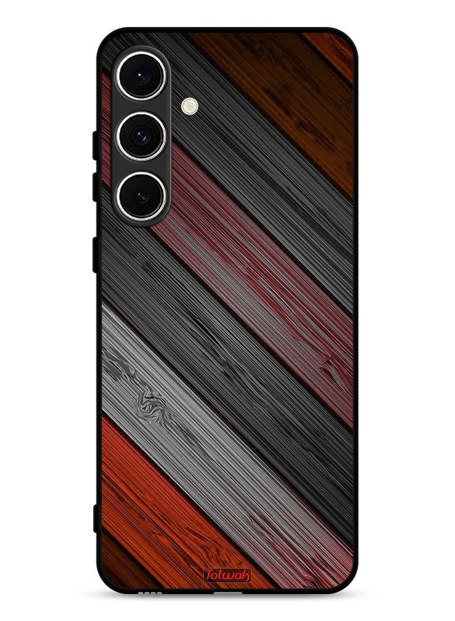 Tolwak Samsung Galaxy S24 FE 5G Protective Case Cover Colored Wooden Pattern - Image 1