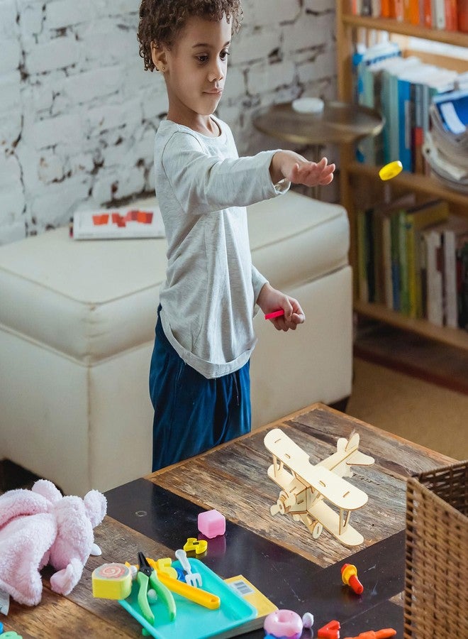 TOYANDONA 3 Pack Wooden DIY Crafts Plane, Mini Assemble Painting Airplane Model Toys Wood 3D Puzzles Construction Kits for Kids School Craft Decor Projects - Image 3