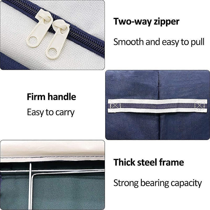 BIYALI BIYALI Foldable Clothes Storage Bags with Zipper Large Transparent Box Saree Blankets Toys Towels Clothes Organizer for Wardrobe Under Bed Pack of 166 ltr - Image 5