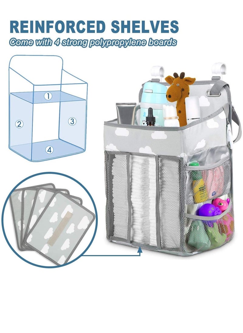 Generic - Nursery Organisers Crib Nappy Organiser Hanging Diaper Caddy Stacker Organizer Holder Beside Storage Bag for Toys Diaper Nappies Towels Clothes - Image 1