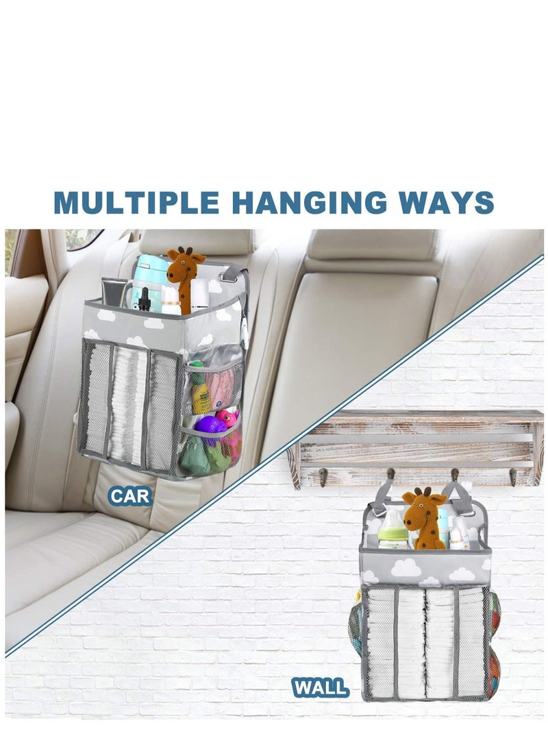 Generic - Nursery Organisers Crib Nappy Organiser Hanging Diaper Caddy Stacker Organizer Holder Beside Storage Bag for Toys Diaper Nappies Towels Clothes - Image 1