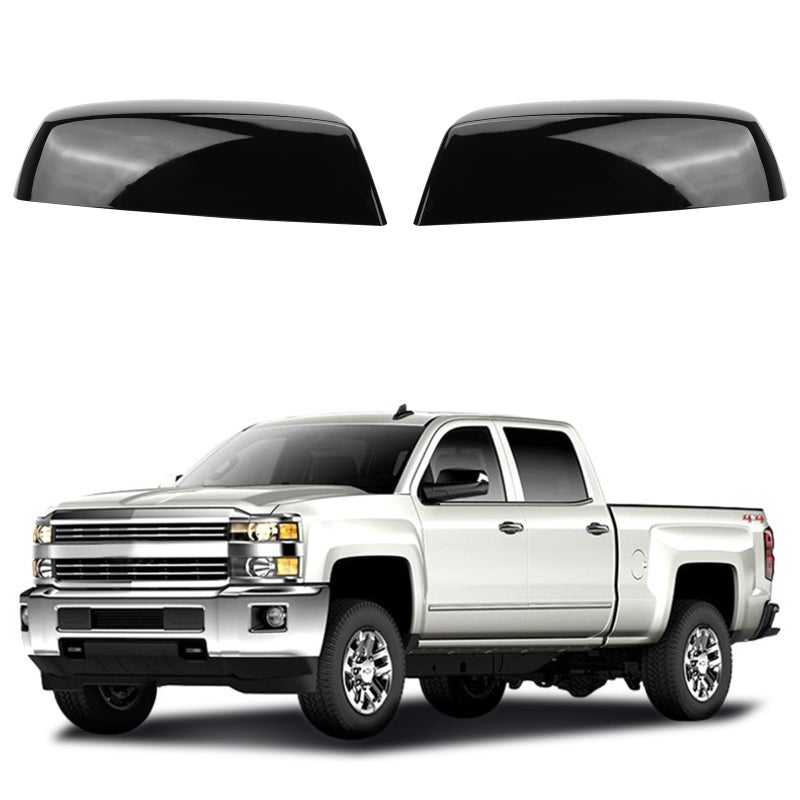 SPORTULI Glossy Black Top Half Direct Replacement Side Mirror Covers Caps for 20142018 Chevy Silverado GMC Sierra 1500 and 2500 HD 3500 HD 20152019 OEM Part Numbers 22889518 22889517 Black
