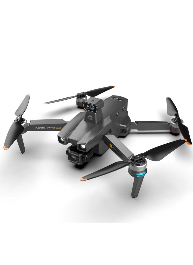 Generic - AE86 Pro Dron with Laser Obstacle Avoidance GPS Return Optical Flow Brushless Three Axis Self-stabilizing Gimbal 45mins Flight Time RC Dron Foldable Quadcopter Toy (1 Battery) - Image 1