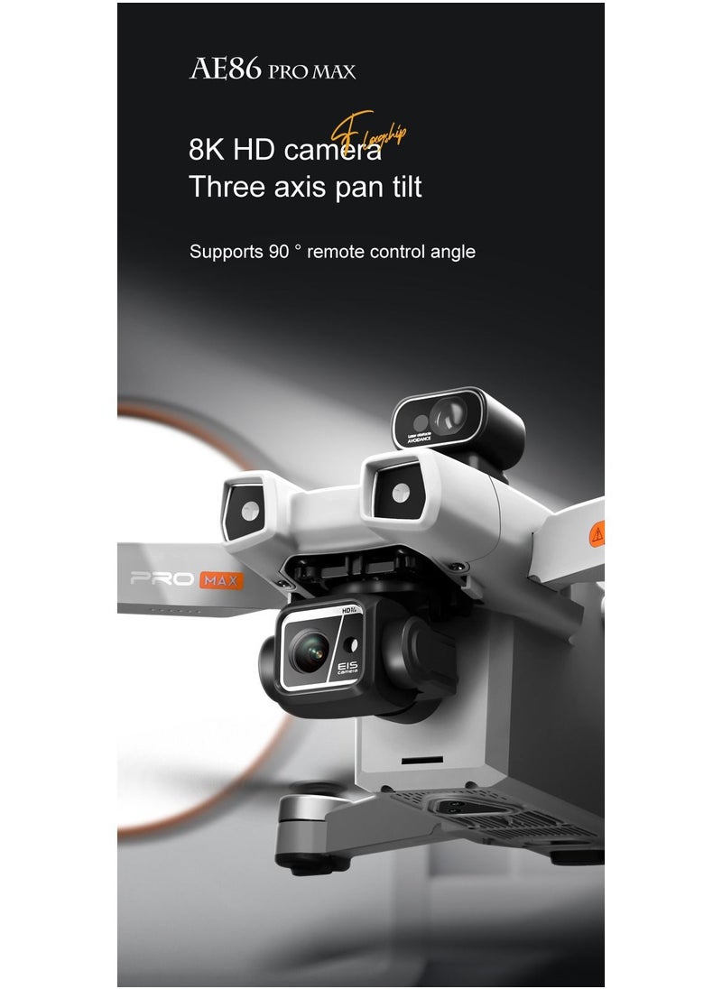 Generic - AE86 Pro Dron with Laser Obstacle Avoidance GPS Return Optical Flow Brushless Three Axis Self-stabilizing Gimbal 45mins Flight Time RC Dron Foldable Quadcopter Toy (1 Battery) - Image 1
