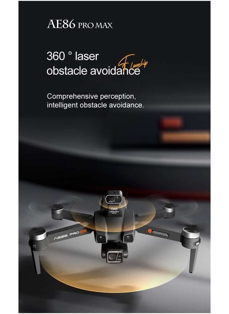 Generic - AE86 Pro Dron with Laser Obstacle Avoidance GPS Return Optical Flow Brushless Three Axis Self-stabilizing Gimbal 45mins Flight Time RC Dron Foldable Quadcopter Toy (1 Battery) - Image 1