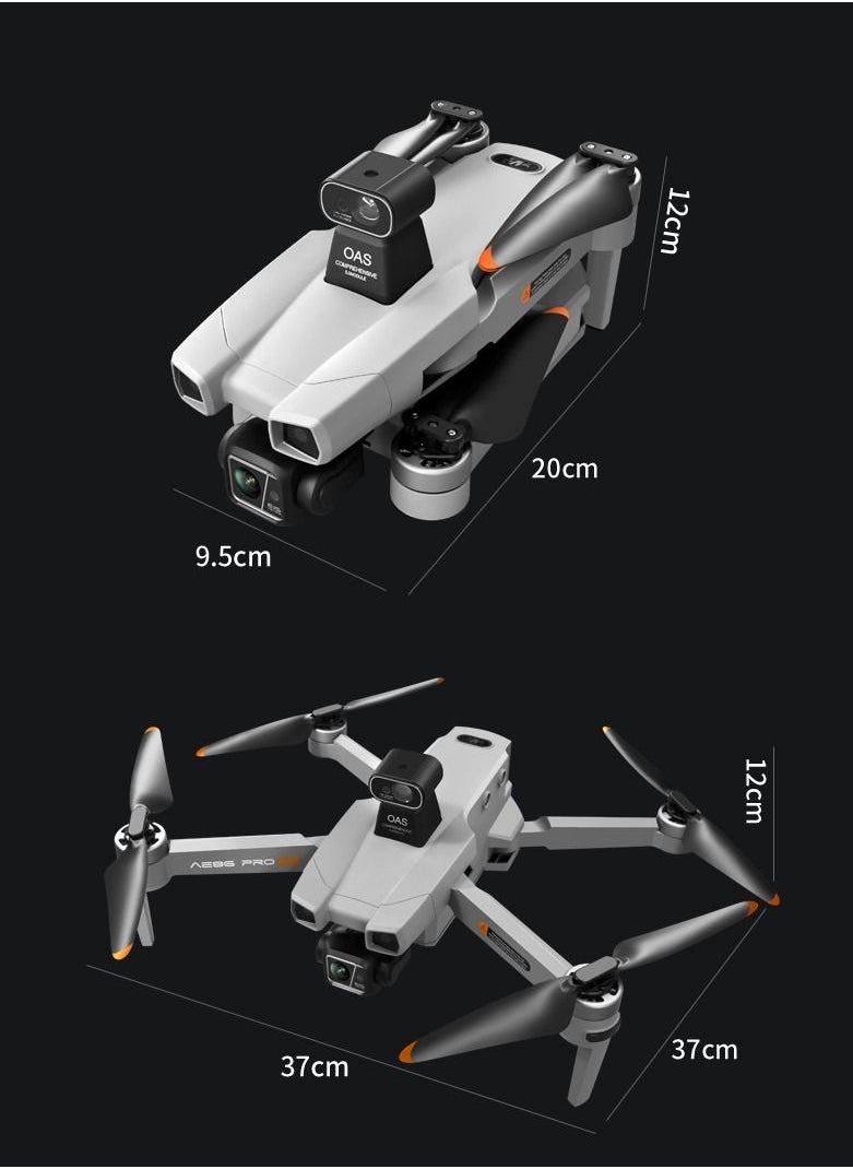 Generic - AE86 Pro Dron with Laser Obstacle Avoidance GPS Return Optical Flow Brushless Three Axis Self-stabilizing Gimbal 45mins Flight Time RC Dron Foldable Quadcopter Toy (1 Battery) - Image 1