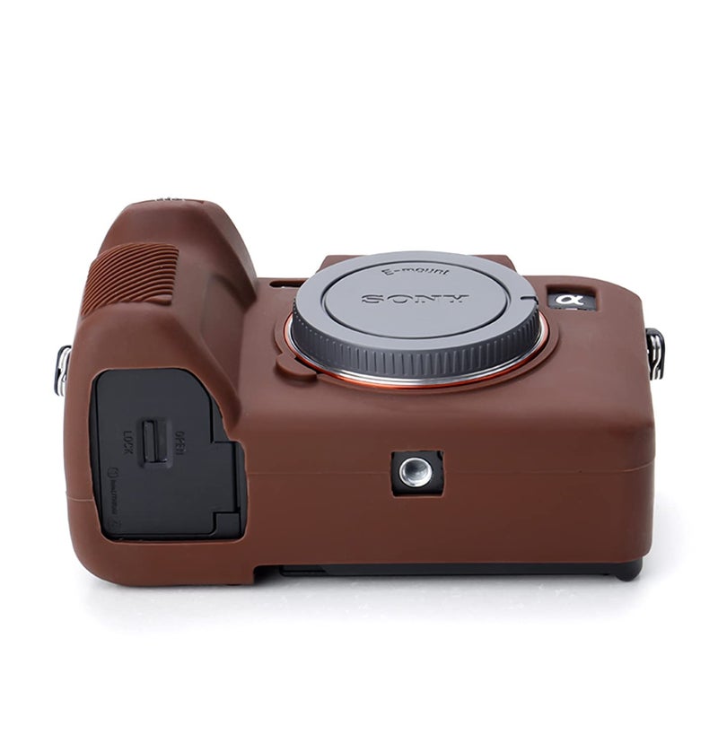 Pocoukate Camera Case for Sony Alpha 7 IV, A7M4, A7 IV Digital Camera Anti-Scratch Slim Fit Soft Cover with Screen Protector, A7IV Exclusive Accessories (not Applicable to A7R4 or A7III) - Coffee - Image 5