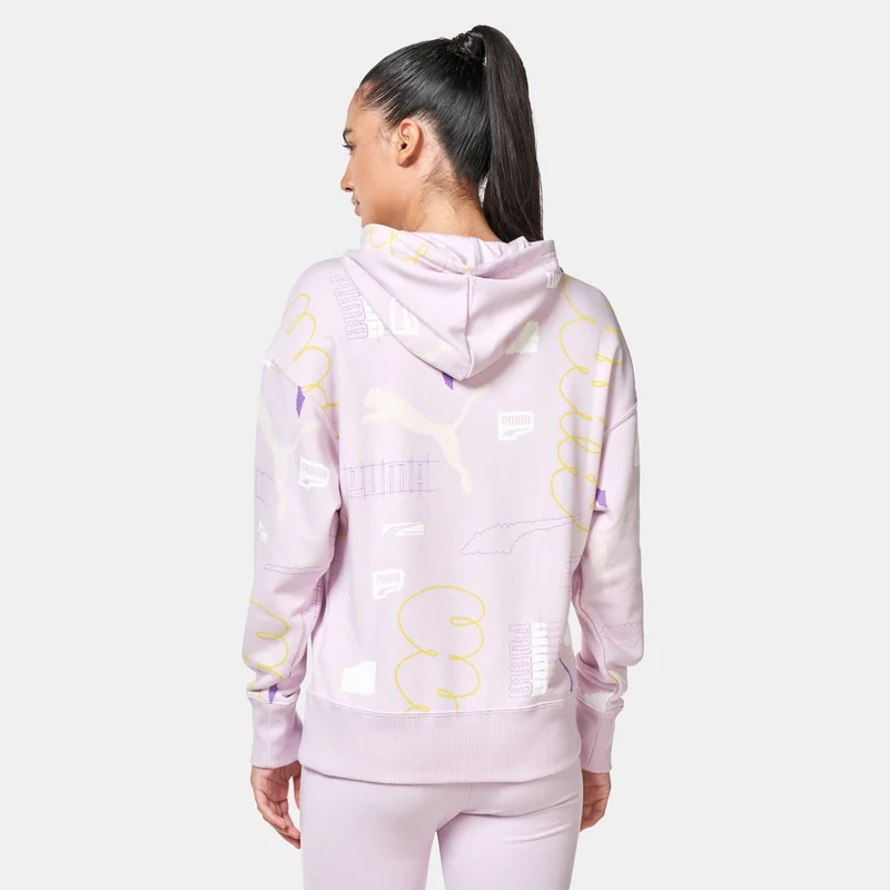 PUMA Women's Brand Love All Over Print Hoodie