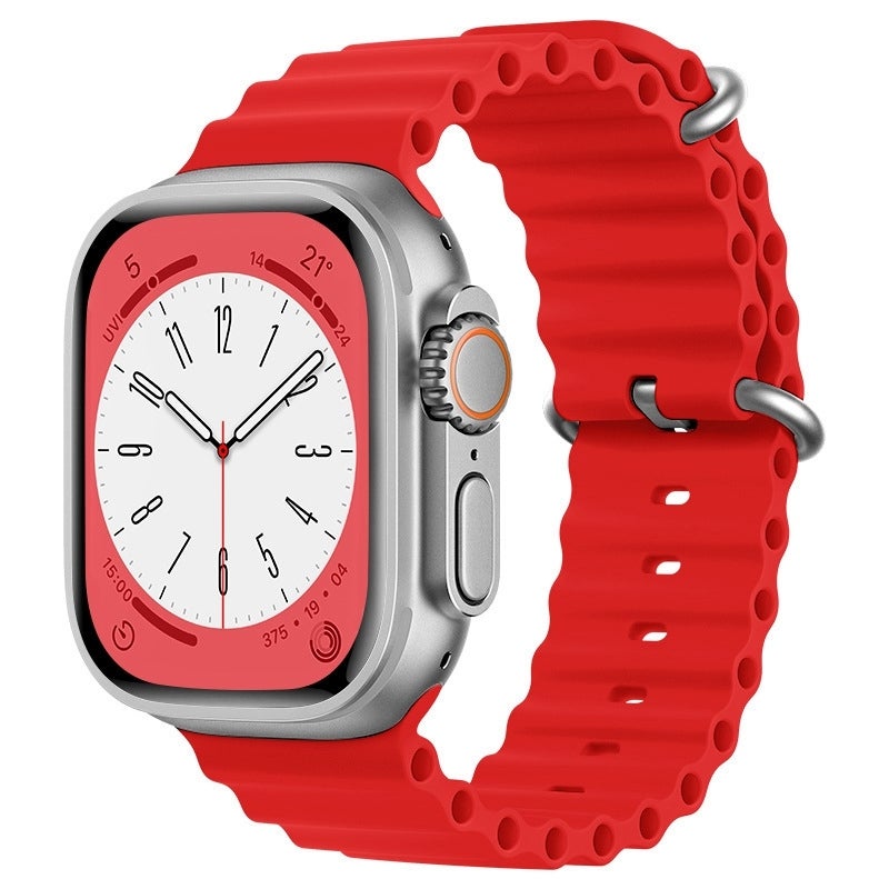 erorex For Apple Watch Ultra 49Mm Ocean Silicone Watch Band(Red) - Image 1
