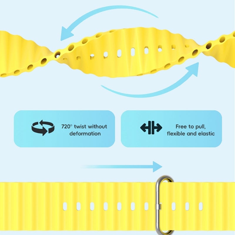 erorex For Apple Watch Ultra 49Mm Ocean Silicone Watch Band(Red) - Image 5