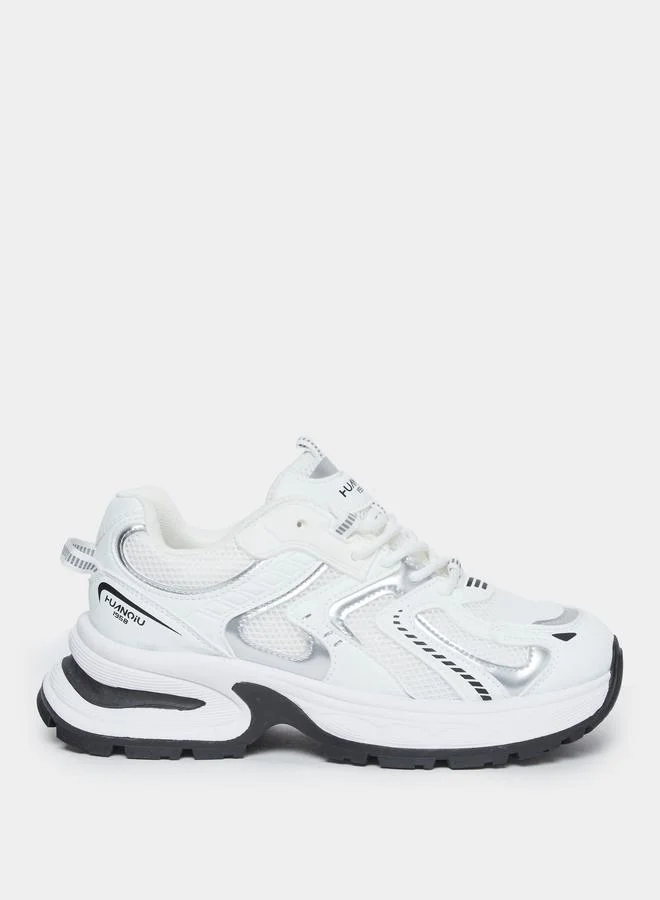 Styli Styli Women White Metallic Chunky Sneakers