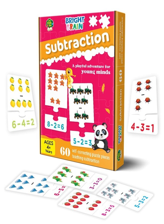 THE BOOK TREE Bright Brain Subtraction Puzzle for Kids – 60 Self-Correcting Pieces | Math Learning Game for Preschoolers | Educational Toy for Early Math Skills | Ages 4+ by Majestic Book Club - Image 1