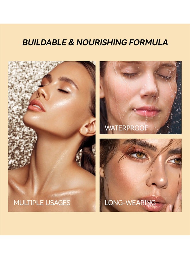 Julystar Glitter Stick For Body & Face - Highlighter Stick Smooth Creamy Glitter Body Stick Long Lasting Shimmer Highlighter Illuminator for Face & Body & Leg (#02) - Image 4