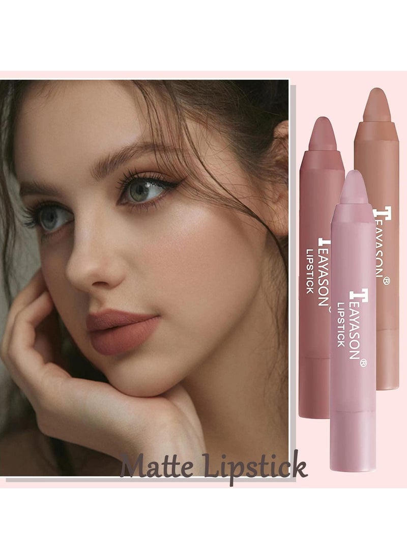 TEAYASON - Liquid Matte Lipstick, Velvet Air Moisture Smooth Crayon Lip Stain, 24 Hour Super Stay Natural Nude Lipstick, Long Lasting Waterproof Lip Gloss Lipstick For Women, (No. 3 Single) - Image 1