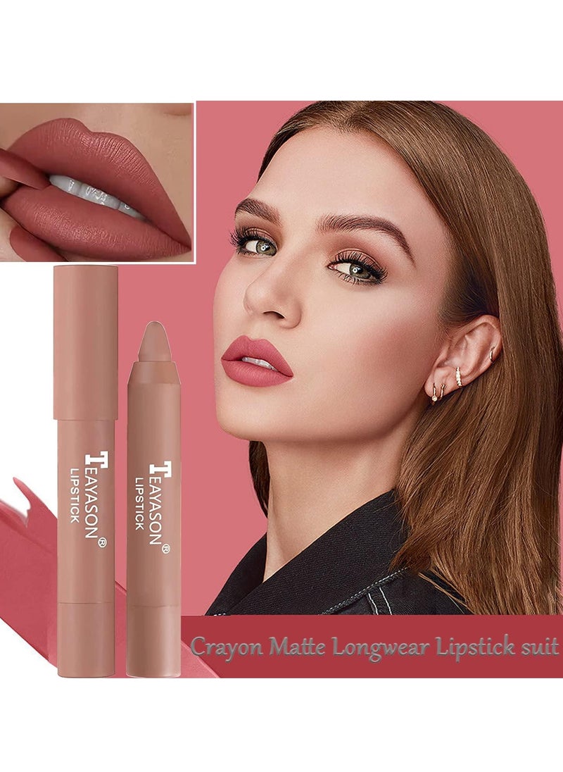 TEAYASON - Liquid Matte Lipstick, Velvet Air Moisture Smooth Crayon Lip Stain, 24 Hour Super Stay Natural Nude Lipstick, Long Lasting Waterproof Lip Gloss Lipstick For Women, (No. 3 Single) - Image 1