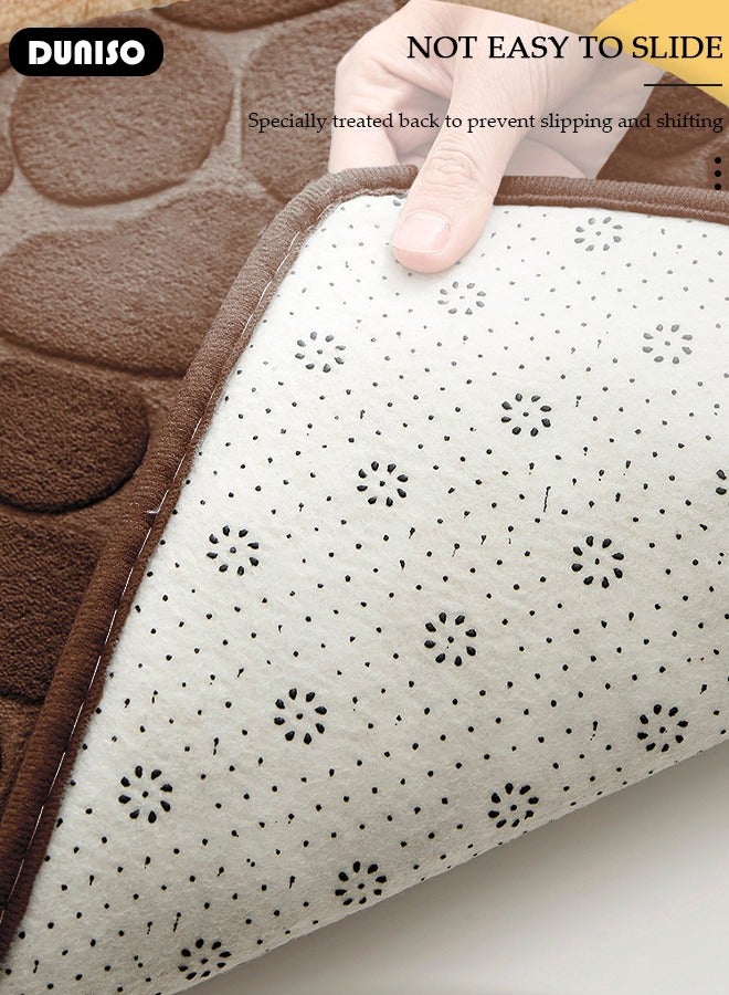 DUNISO 3 Piece Bathroom Rug Set Includes Bath Rug, Contour Mat, Super Soft Water Absorbent & Non-Slip Bath Mats for Bathroom Floor, Tub and Shower Room, Machine Washable - Image 3