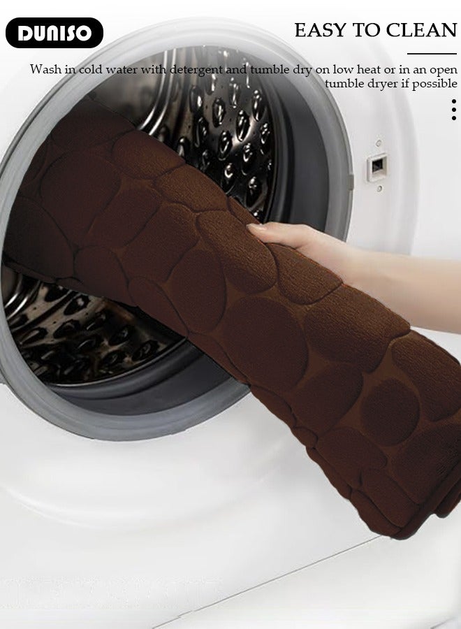 DUNISO 3 Piece Bathroom Rug Set Includes Bath Rug, Contour Mat, Super Soft Water Absorbent & Non-Slip Bath Mats for Bathroom Floor, Tub and Shower Room, Machine Washable - Image 5