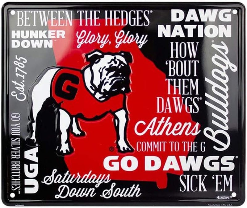 MS90000 Georgia Bulldog UGA Fan Cloud sign 12 x 14 novelty metal sign