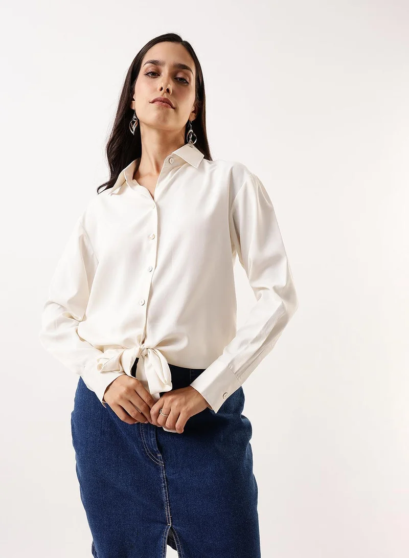 Dennis Lingo Marshmallow Women's Marshmallow Poly Twill Solid T-Shirt Regular Fit Tops for Women | Best Price UAE