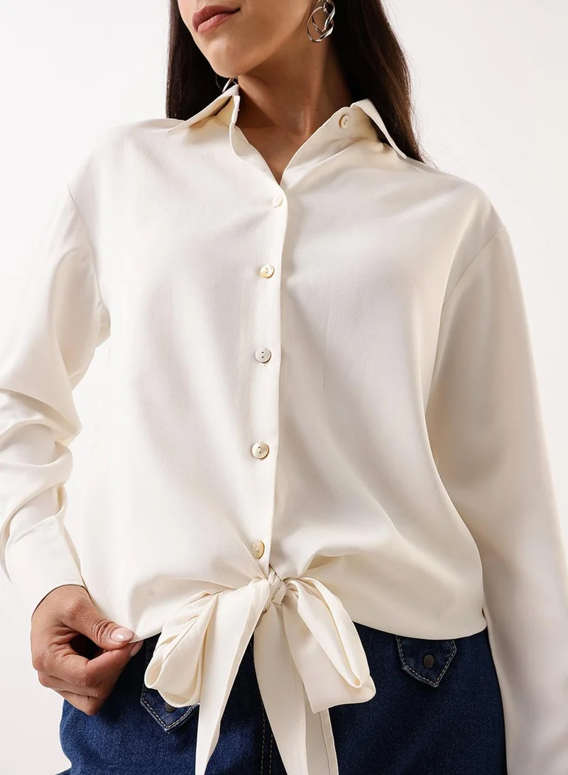 Dennis Lingo Marshmallow Women's Marshmallow Poly Twill Solid T-Shirt Regular Fit Tops for Women | Best Price UAE