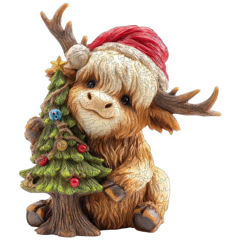 MEATRN Christmas Wooden Puzzles for Kids Adults Tree Fawn Holiday Jigsaw Puzzle 498 Pcs 166192 Fun Family Game for Childrens Party Winter Gathering and Festive Entertainment - Image 3