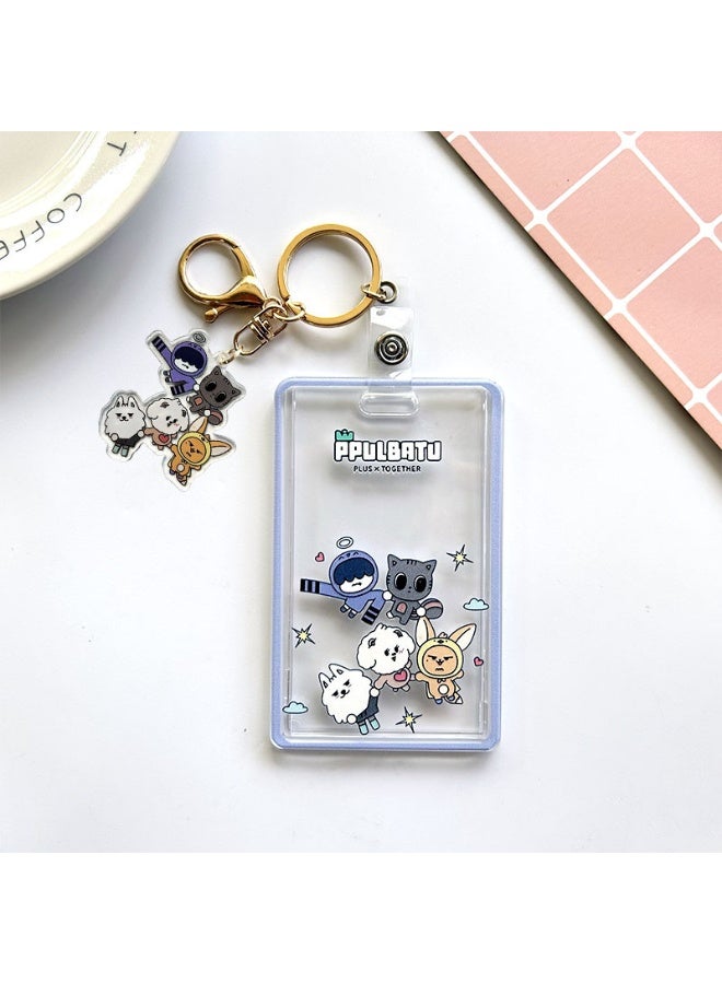 NIBEMINENT 1 - Piece TT Kpop Photo Card Holder Pendant Key Chain ID Badge Holder ID Card Holder Photo Card Protector for School ID Office ID Access Card for Women Girls - Image 1