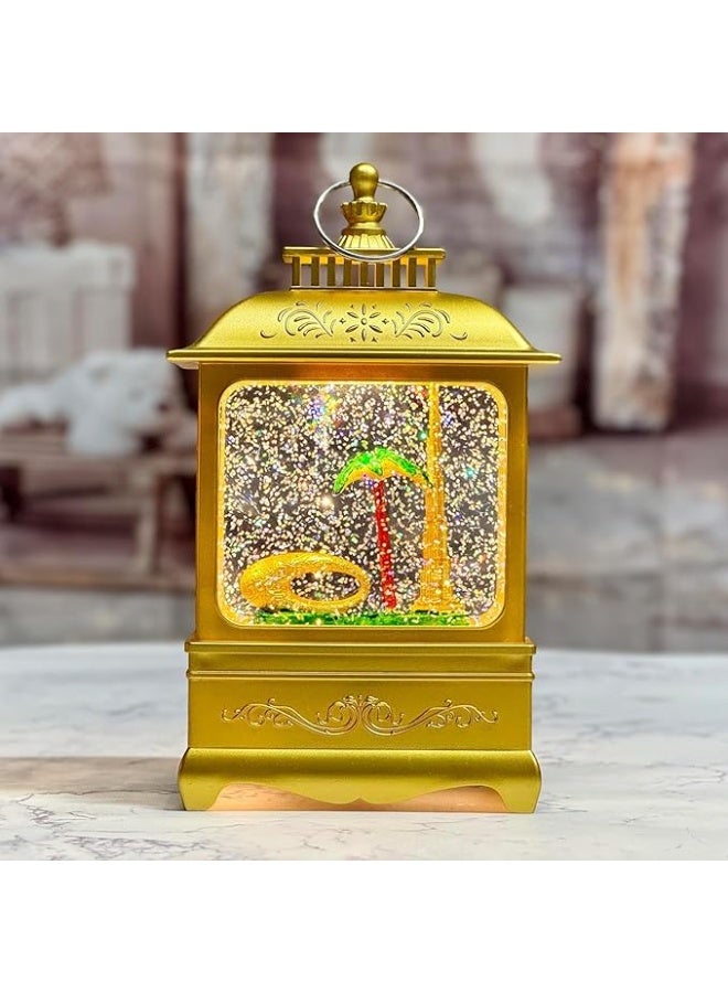 DYD Dubai Landmark LED Water Globe Lantern – Featuring Burj Khalifa, Museum of the Future & Palm Tree – Glitter Swirl Lighted Souvenir | Dubai UAE Gift & Decor Piece Golden, GMXDB003-8 By DYD Delights - Image 4