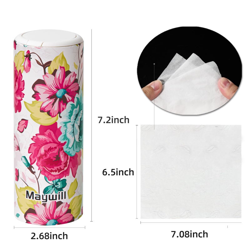 Maywill Chic Facial Tissue Holder for Car Cup Holder - Travel Tissue Tubes Box Container (3-ply, 4 Pack, 200 Sheets) - Image 4