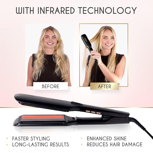 ELLA BELLA® Titanium Flat Iron Hair Straightener (with Infrared) • Professional Straightening Iron • Digital Display to Accurately Control Temperature • As Featured in Good Housekeeping - Image 5