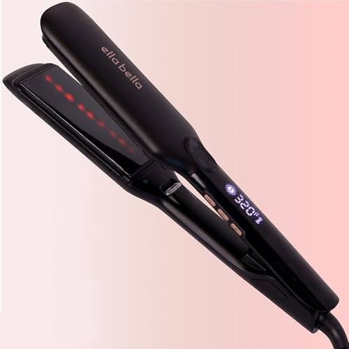 ELLA BELLA® Titanium Flat Iron Hair Straightener (with Infrared) • Professional Straightening Iron • Digital Display to Accurately Control Temperature • As Featured in Good Housekeeping - Image 1